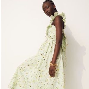 H&M Ruffle shoulder Tie Back Wildflower dress